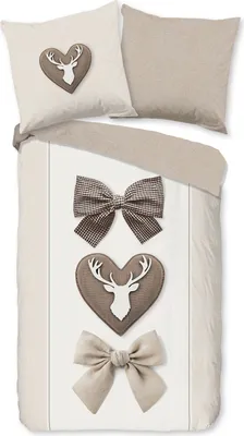 Produktbild von Duvet cover Good Morning 135x200 + 1* 80x80 cm - Bows and deer antlers