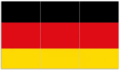 Produktbild von Wallario Herdabdeckplatte aus Glas, Größe 90 x 52 cm 3-teilig, Motiv Deutsche Flagge