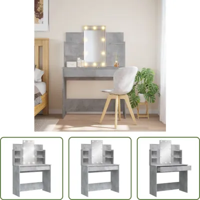 Immagine prodotto di The Living Store Comodino con luci LED grigio cemento 96x40x142 cm