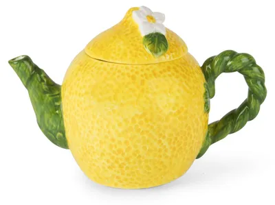 Imagen del producto de Tetera pintada a mano con motivos de limones, 500 ml