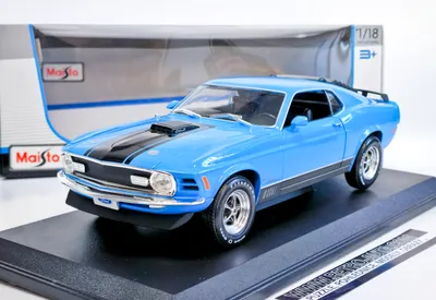 Produktbild von Ford Mustang Mach 1 (1970) - Blau/Schwarz MAISTO 1:18