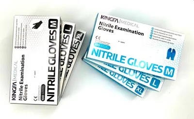 Image de Gants jetables nitrile polymère, EN 374-1, EN 455, 100 pièces, taille L