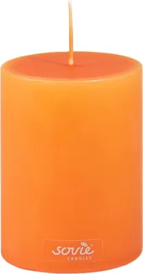 Produktbild von Sovie CANDLES Stumpenkerze in Orange Ø 70 mm x H 100 mm, Brenndauer ca. 52 Std. - 1 Stück