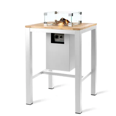 Produktbild von MANIA Feuertisch Stehtisch Aluminium weiß 80 x 80 x 110 cm