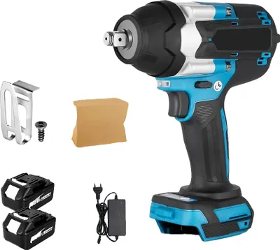Obrázek produktu pro Bezkartáčový elektrický rázový utahovák, krouticí moment 1800 N-m, otáčky 7200 ot/min, 2 baterie EU zástrčka A