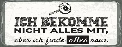 Image de vianmo Plaque en tôle 10x27 cm ich bekomme alles raus