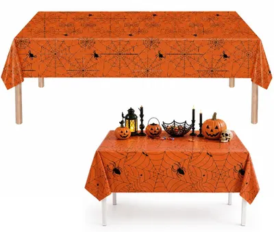 Halloween Tischdecke, Spinnennetz, 137x274 cm, PEVA, wasserabweisend