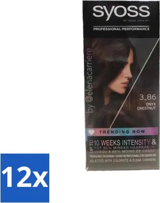 Produktbild von Syoss - Haarfarbe - 3-8 Dunkelgoldbraun - 1 Haarfärbung - Vorteilspack - 12 Stücke