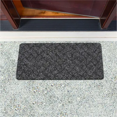 Produktbild von Fußmatte Türvorleger Bodenmatte Textil Melbourne Pflasterstein Schwarz Robust Wasserabweisend Breite 40 cm Länge 80 cm