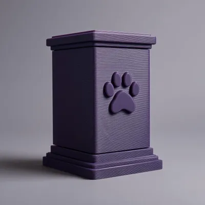 3D-gedruckte Tierurne mit Pfotenabdruck – Decords, Produktansicht 1