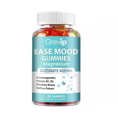 Image de Bonbons Ease Mood - Glycinate de magnésium (100 bonbons) Complément alimentaire, Humeur, Relaxation, Sommeil, Maux de tête, Stress, Anxiété
