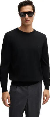 Produktbild von Hugo Boss Pullover Rundhalsausschnitt schwarz einfarbig Wolle