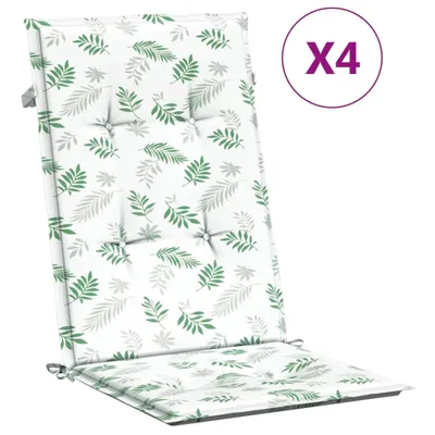 Produktbild von vidaXL Hochlehner-Auflagen 4 Stk. Blattmuster Stoff