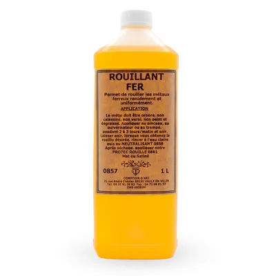Image de Comptoir D'Art - Rouillant Fer (0857) Pour Métaux Ferreux - Effet Rouillé - Effet Vieilli - Peinture En Fer - Décoration En Fer (1L)