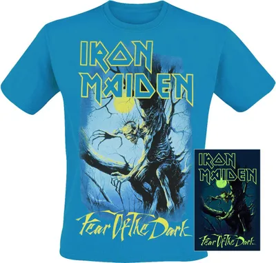 Produktbild von Iron Maiden T-Shirt Herren Fear Of The Dark - Glow In The Dark blau L