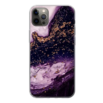 Produktbild von MuchoWow® Handyhülle Schutzhülle Hülle für iPhone 12 Pro Max Marmor - Gold - Naturstein Silikon Softcase Handy Hülle - Hartschale