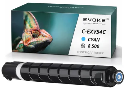 Imagen del producto de Cartucho de tóner compatible con la impresora Canon C-EXV54 C 1395C002 CEXV54, color cian, rendimiento de 8.500 páginas, compatible con los modelos iR C3025i, C3125i y C3226i