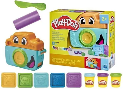 Image de Play-Doh Mes Petites Photos - Coffret de démarrage. Pâte à modeler. Appareil photo factice. 7 accessoires et tapis d'activités. À partir de 2 ans.