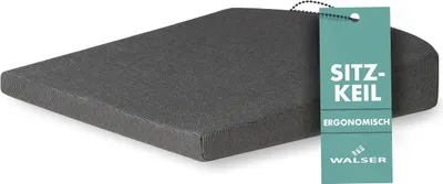 Produktbild von WALSER Auto-Keilkissen Joel, ergonomisches Sitzkissen-Auto, Büro-Sitzkissen, Sitzkeil, Sitzkeil 37,5x33,5cm schwarz