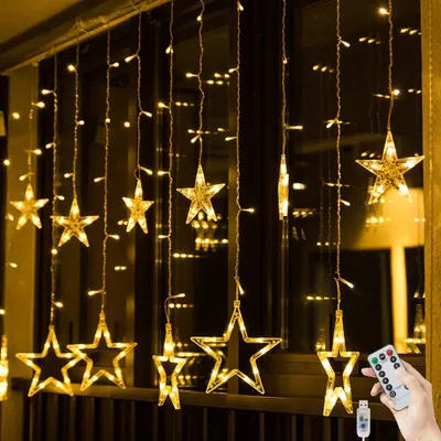 Obrázek produktu pro LED světelný řetěz, vánoční světýlka s 12 hvězdičkami, délka 2 x 1 metr