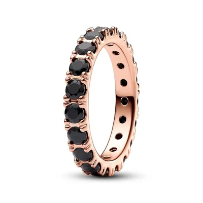 Immagine prodotto di Anello Eternity con cristalli neri di PANDORA Timeless, rosé