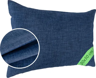 Produktbild von Dekokissen 30x50cm Kissenhülle ohne Füllung Kissenbezug mit Reißverschluss Einfarbig Leinenoptik Uni Jeansblau