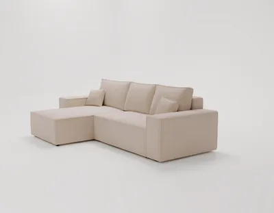 Produktbild von Ecksofa mit Schlaffunktion Bergamo L - Sofa 275 cm mit Bettkasten - Links, Ecksofa L-Form, Schlafsofa Beige (Anthology 3)