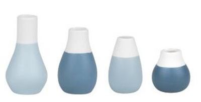Mini Pastellvasen 4er Set blau