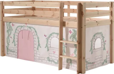 Produktbild von Kinderbett Karolina 210x114x106 Massivholz Natur Textilset Burg 1