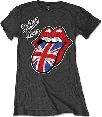 Produktbild von The Rolling Stones Vintage British Tongue Charcoal Grey M Damen T-Shirt