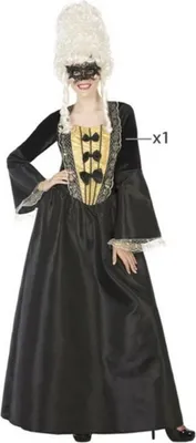 Produktbild von Schwarzes venezianisches Kostüm für Erwachsene (1 Stück)