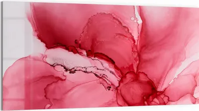 Produktbild von DEQORI Glasbild Echtglas 100x50 cm 'Rosige Abstraktion' Wandbild Bild modern Deko
