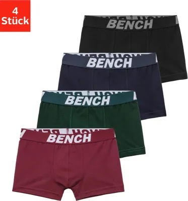 Produktbild von Bench Boxer Boxershorts für Jungen 4 -teilig bordeaux, petrol, navy, schwarz Größe 182