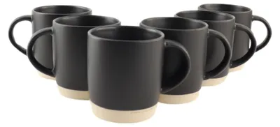 Produktbild von Set mit 6 schwarzen Kaffeetassen aus Steingut