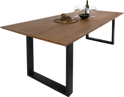 Produktbild von Esstisch 280x100cm Akazie massiv nussbaumfarben schweizer Kante U-Gestell ATLANTA