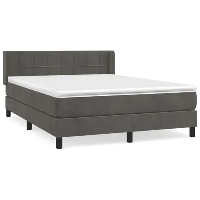 Immagine prodotto di vidaXL Letto a molle con materasso grigio scuro 140x190 cm in velluto