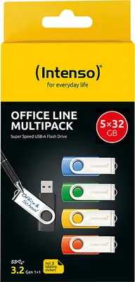 Productafbeelding van Intenso 3543585 Intenso USB Stick Office Line 32GB USB 3.2 GEN 1X1 multipack