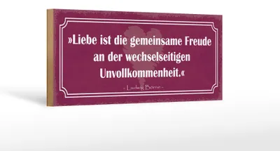 Produktbild von Holzschild Spruch 27x10cm Liebe ist die gemeinsame Freude