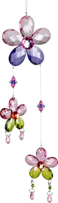 Produktbild von 2er Set Girlande Blumen 28 cm Fensterdeko Hänger hängend