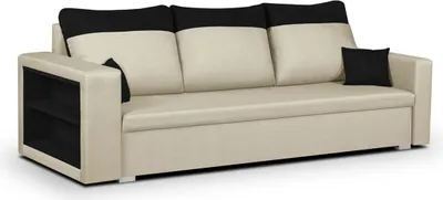 Produktbild von 3-Sitzer-Sofa mit Schlaffunktion PABLO1 - Creme/Schwarz