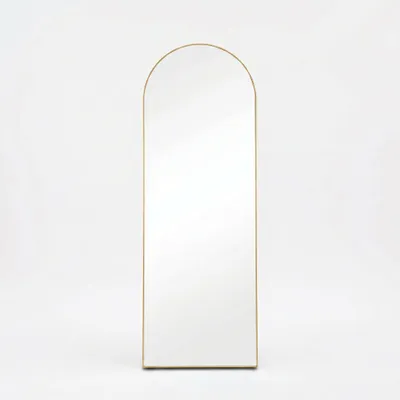 Produktbild von SensaHome Passpiegel - Minimalistischer Design-Wandspiegel - Standspiegel mit Metallrahmen - Gold - Modern - Ankleidespiegel - 150x50CM