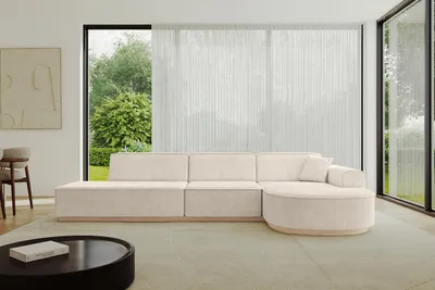 Produktbild von ALTDECOR Ecksofa in L-Form ARRIO-L2 - 328x171x83 cm Beige - Corner Sofa Bett Eckcouch Couch Wohnlandschaft Cauchsofa