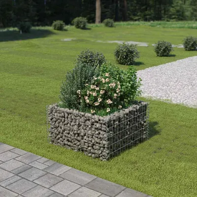 Obrázek produktu pro vidaXL Gabionové zvýšené lůžko z pozinkované oceli 90 × 90 × 50 cm
