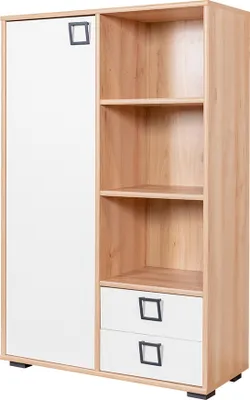 Produktbild von Kommode 26, Farbe: Buche / Weiß - 134 x 86 x 37 cm (H x B x T)