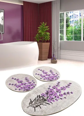 Image de Mijolnir, Lavender, Tapis de bain, Multicolore, polyester, 60 x 100 cm