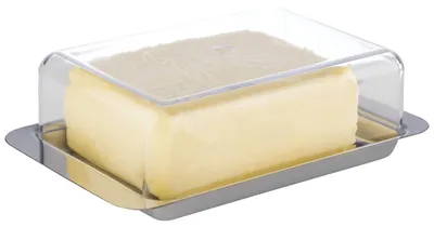 Butterdose aus Edelstahl, 16x9,5x5,5 cm, für 250 g Butter