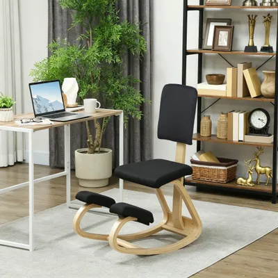 Produktbild von Sweiko Ergonomischer Kniestuhl, Kniehocker Gesundheitsstuhl für Zuhause, Büro, Meditation Schwarz