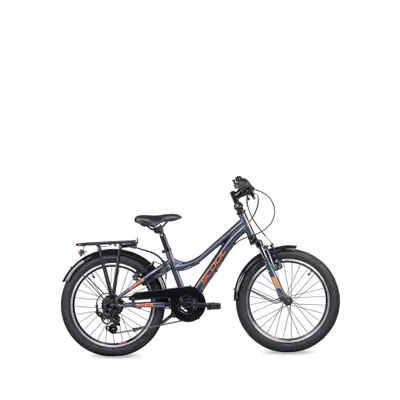 Image de Vélo enfant 20 pouces, 6 vitesses, vélo garçon, S’COOL troX, de 6 à 10 ans, 115 à 135 cm, gris foncé/orange