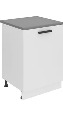 Produktbild von Belini Unterschrank Küche, Küchenunterschrank 60 cm Breite. SD Küchenunterschrank mit Arbeitsplatte. Küchenschrank mit 1 Tür, Weiß matt