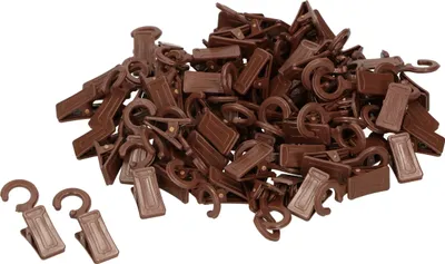 Produktbild von KOTARBAU® Gardinen-Clips mit Haken für Gardinen Vorhänge Satz 100 Stück Nussbaumbraun